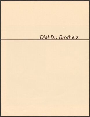 Dial Dr. Brothers publicity pamphlet for Tel-Med. Circa 1983-1984. (1 of 3)