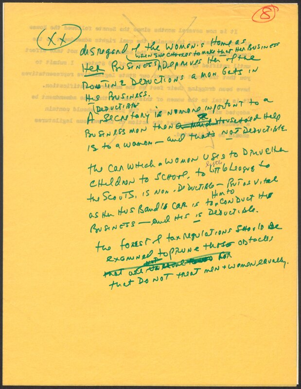 Draft with edits of Brothers' testimony before the platform committee. August 17, 1972. (9 of 18)